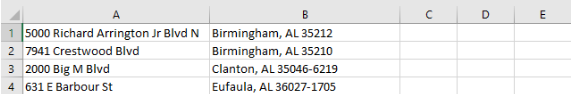 Two Column Address File Example