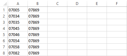 Two Column Distance File Example