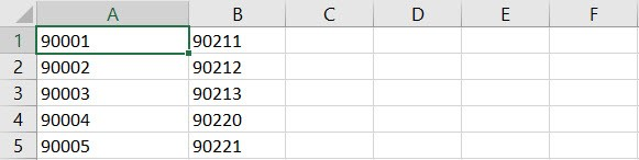 Two Column Geographic Analysis File Example