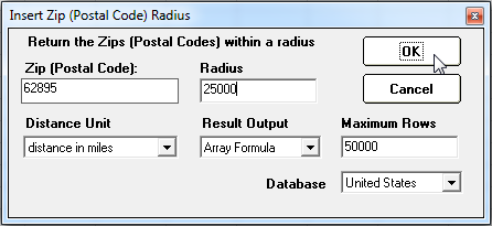 Find all U.S. ZIP codes