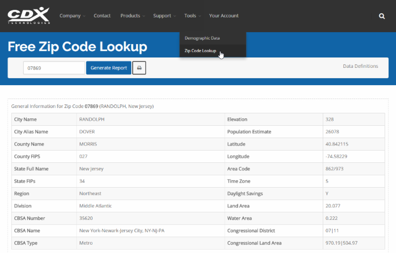 Free Zip Code Lookup