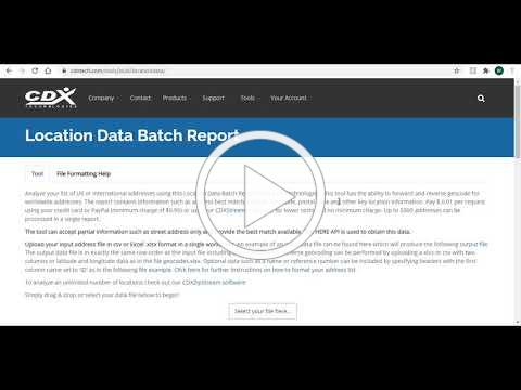 Web Based Tool for Forward and Reverse Bulk Geocoding (Location Data Batch Report)