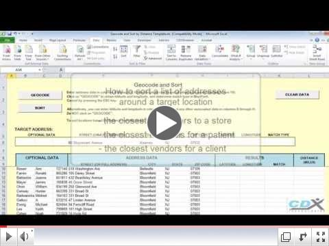 Geocode and Sort by Distance from a Target Address