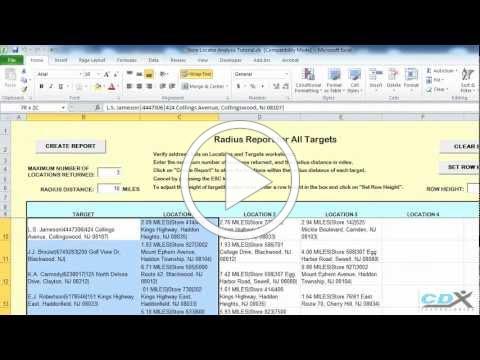 Geographic Access Analysis using Microsoft Excel