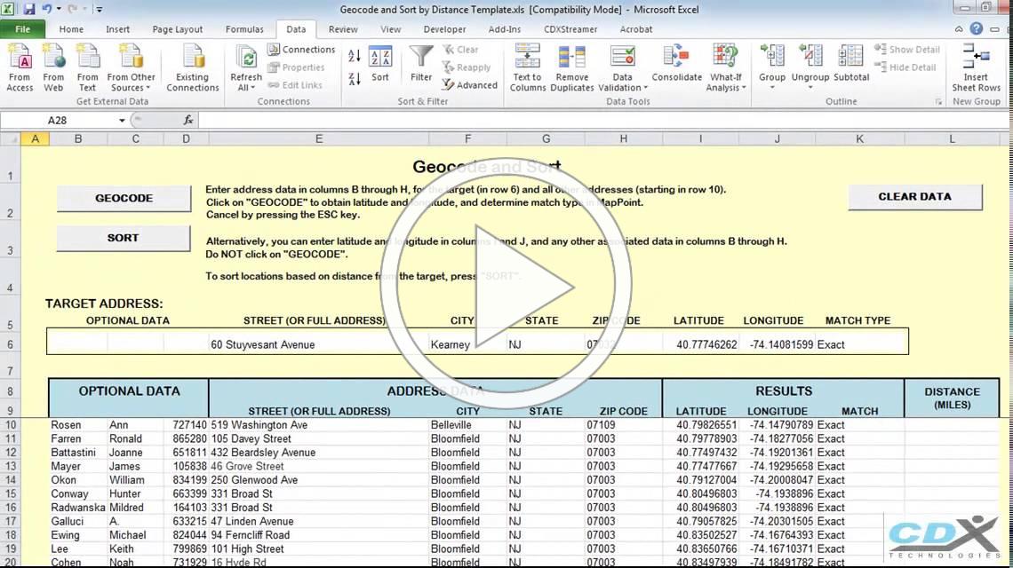 Sort By Distance to a Target Address