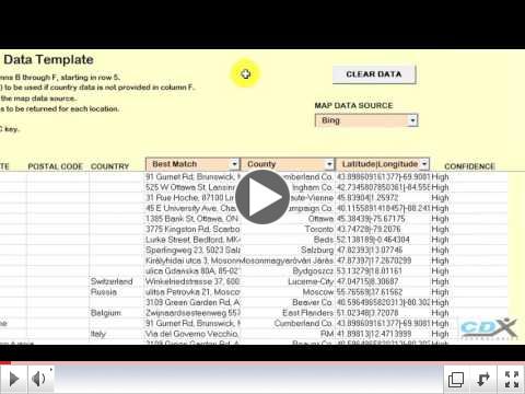 Get Location Data in Excel using Bing Maps