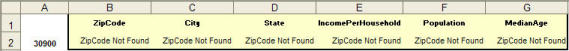 Zip Code Not Found Error